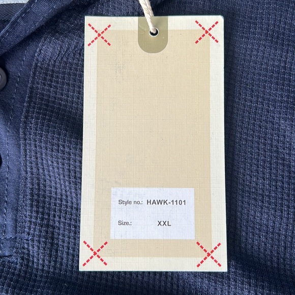 TRUE ROCK Hooded Henley Lightweight Men’s Navy Knit Top XXL - NWT - Picture 6 of 8